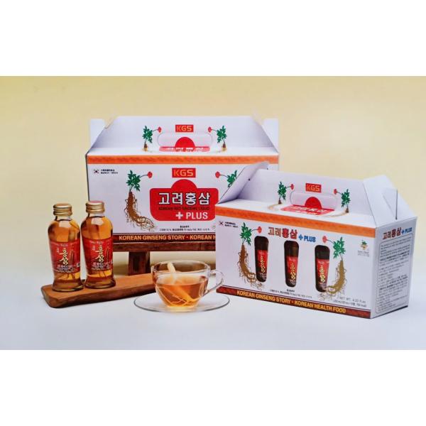 Nước Hồng Sâm Có Củ KGS Hàn Quốc Hộp 10 Chai x 120ml