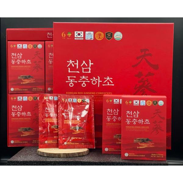 Nước Hồng Sâm Đông Trùng Hạ Thảo Ginseng King Korean Red Ginseng Cordyceps (50ml x 30 gói)