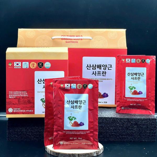 Nước Hồng Sâm Chiết Xuất Sâm Núi Saffron Hansusam 30 Gói x 50ml