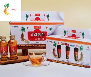 Nước Hồng Sâm Có Củ KGS Hàn Quốc Hộp 10 Chai x 120ml