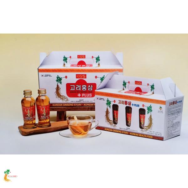 Nước Hồng Sâm Có Củ KGS Hàn Quốc Hộp 10 Chai x 120ml