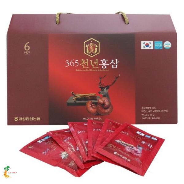 Nước Hồng Sâm Nhung Hươu Linh Chi 20 gói 365