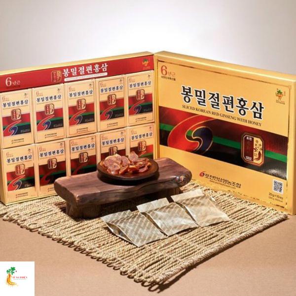 Hồng Sâm Lát Tẩm Mật Ong Hàn Quốc 200g Daesan  Sliced Korean Red Ginseng