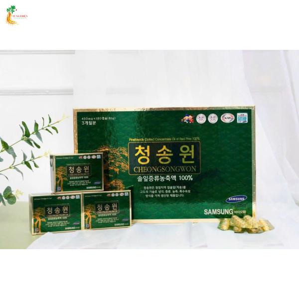 Viên tinh dầu thông đỏ Cheong Song Won 180 viên hộp xanh Hàn Quốc