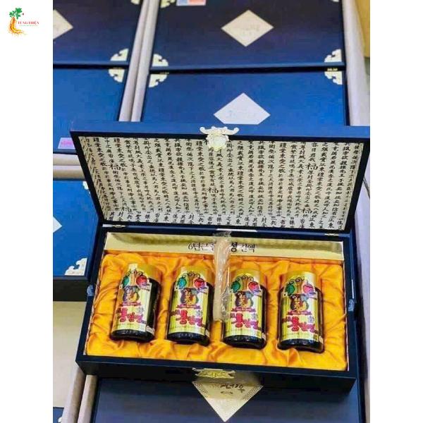 CAO HỒNG SÂM HÀN QUỐC HỘP GỖ 4 LỌ 250 gr- 6years