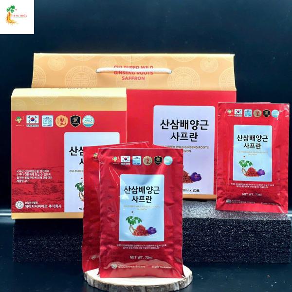 Nước Hồng Sâm Chiết Xuất Sâm Núi Saffron Hansusam 30 Gói x 50ml